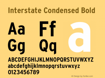 InterstateCondensed Bold Version 1.100;PS 1.001;hotconv 16.6.51;makeotf.lib2.5.65220;Latin+Cyrillic+Greek;recalibrated Font Sample
