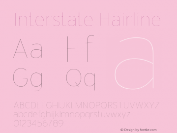 Interstate Hairline Version 1.100;PS 1.001;hotconv 16.6.51;makeotf.lib2.5.65220;Latin+Cyrillic+Greek;recalibrated Font Sample