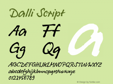Dalli Script Version 2.001 Font Sample