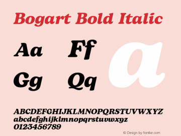Bogart Bold Italic Version 1.000图片样张
