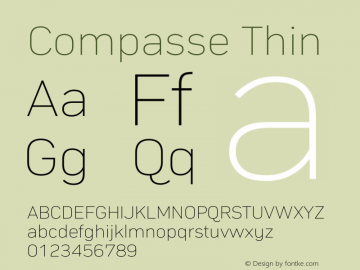 Compasse Thin Version 1.0 Font Sample