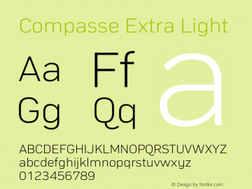 Compasse Extra Light Version 1.0 Font Sample