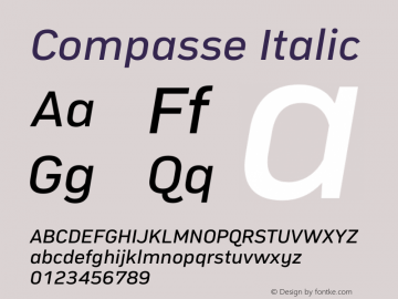 Compasse Italic Version 1.0 Font Sample