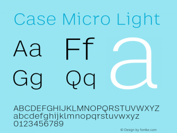 Case Micro Light Version 1.000 | wf-rip DC20201010 Font Sample