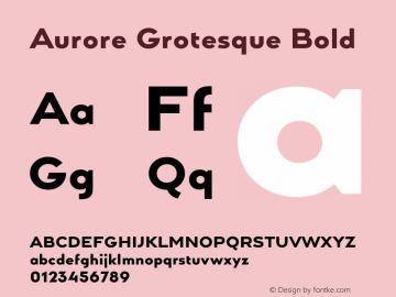 Aurore Grotesque Bold Version 5.000 | wf-rip DC20201005图片样张