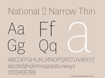 National 2 Narrow Thin Version 1.004 | w-rip DC20201005 Font Sample