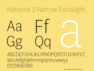 National 2 Narrow ExLt Version 1.004 | w-rip DC20201005 Font Sample