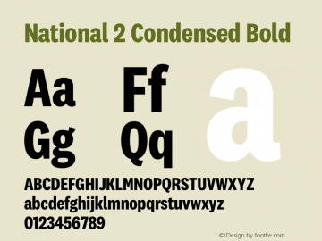 National 2 Condensed Bold Version 1.004 | w-rip DC20201005 Font Sample