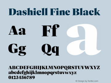 Dashiell Fine Black Version 1.000;hotconv 1.0.109;makeotfexe 2.5.65596图片样张