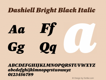 Dashiell Bright Black Italic Version 1.000;hotconv 1.0.109;makeotfexe 2.5.65596图片样张