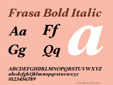 Frasa Bold Italic Version 3.000;hotconv 1.0.109;makeotfexe 2.5.65596 Font Sample