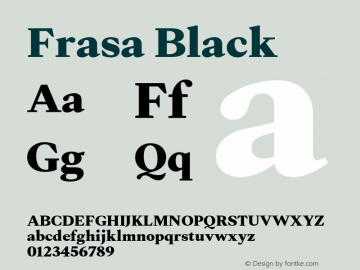 Frasa Black Version 2.001;hotconv 1.0.109;makeotfexe 2.5.65596 Font Sample