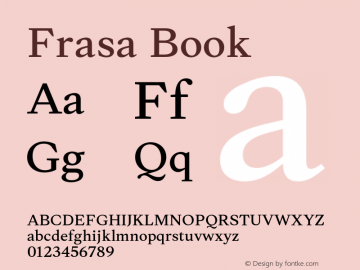 Frasa Book Version 2.001;hotconv 1.0.109;makeotfexe 2.5.65596 Font Sample