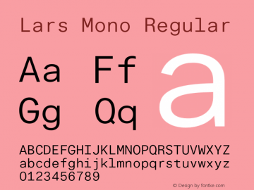 Lars Mono Regular Version 3.001 | wf-rip DC20200830 Font Sample