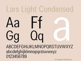 Lars Light Condensed Version 3.000 | wf-rip DC20200325 Font Sample