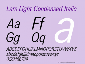 Lars Light Condensed Italic Version 3.000 | wf-rip DC20200325图片样张