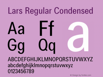 Lars Regular Condensed Version 3.000 | wf-rip DC20200325 Font Sample