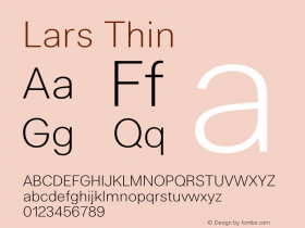 Lars Thin Version 3.000 | wf-rip DC20200325 Font Sample