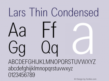 Lars Thin Condensed Version 3.000 | wf-rip DC20200325 Font Sample