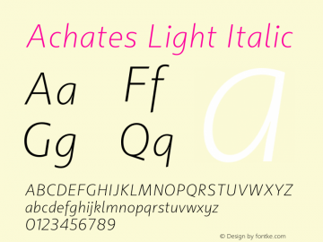Achates-LightItalic Version 2.056图片样张