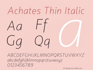 Achates-ThinItalic Version 2.056图片样张