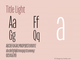 Title Light Version 1.1 Font Sample