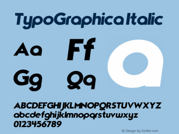 TypoGraphica Italic Version 3.00 March 7, 2016 Font Sample