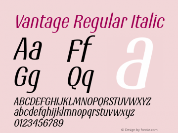 Vantage-Italic Version 1.0 | wf-rip DC20130710 Font Sample