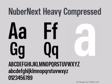 NuberNext Heavy Compressed Version 001.002 February 2020 Font Sample