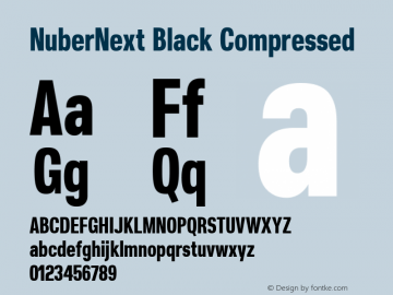 NuberNext Black Compressed Version 001.002 February 2020 Font Sample