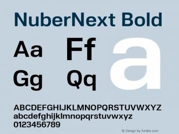 NuberNext Bold Version 001.002 February 2020 Font Sample