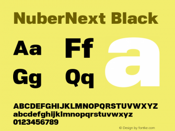 NuberNext Black Version 001.002 February 2020 Font Sample