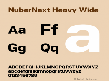 NuberNext Heavy Wide Version 001.002 February 2020 Font Sample