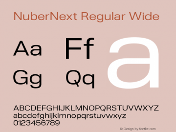 NuberNext Regular Wide Version 001.002 February 2020 Font Sample