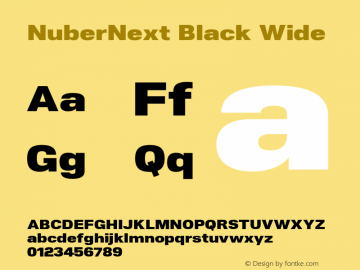 NuberNext Black Wide Version 001.002 February 2020 Font Sample