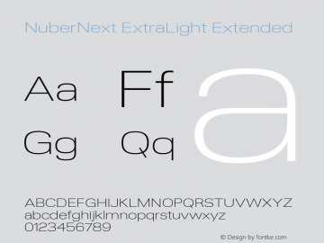 NuberNext ExtraLight Extended Version 001.002 February 2020 Font Sample