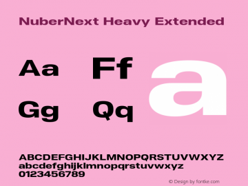 NuberNext Heavy Extended Version 001.002 February 2020 Font Sample