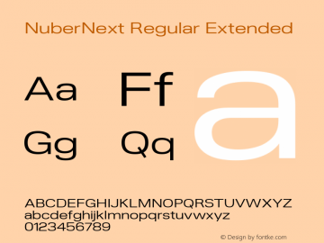 NuberNext Regular Extended Version 001.002 February 2020 Font Sample