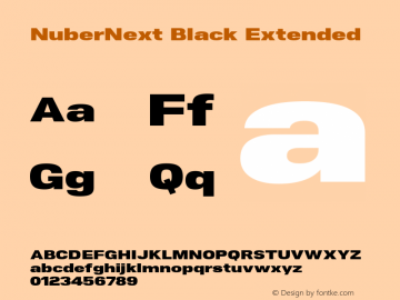 NuberNext Black Extended Version 001.002 February 2020 Font Sample