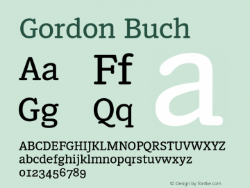 Gordon Buch Version 2.001 Font Sample