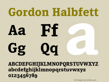 Gordon Halbfett Version 2.001 Font Sample