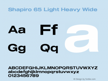 Shapiro 65 Light Heavy Wide Version 2.000 Font Sample