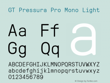 GT Pressura Pro Mono Light Version 1.000图片样张