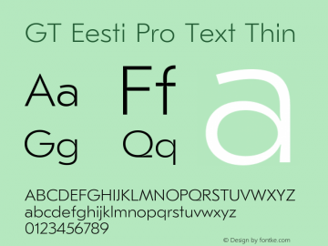 GT Eesti Pro Text Thin Version 1.003图片样张
