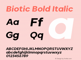 Biotic Bold Italic Version 1.000 | wf-rip DC20201025图片样张