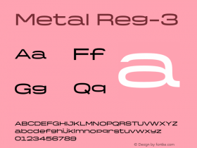 Metal Reg-3 Version 1.000;hotconv 1.0.109;makeotfexe 2.5.65596 Font Sample