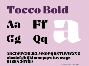 Tocco Bold Version 1.000 | wf-rip DC20200405 Font Sample