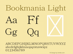 Bookmania-Light Version 1.008;PS 001.008;hotconv 1.0.88;makeotf.lib2.5.64775图片样张