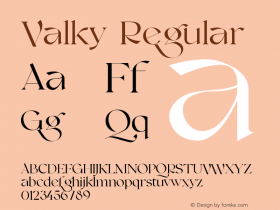 Valky Version 1.002;Fontself Maker 3.5.2 Font Sample