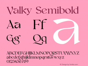 Valky Semibold Version 1.003;Fontself Maker 3.5.2图片样张